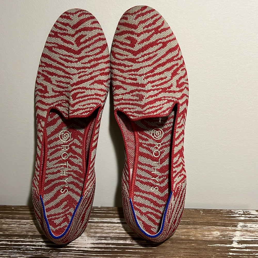 Rothy’s size 11, red and tan loafer